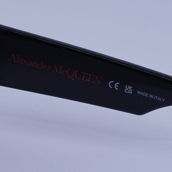 Alexander McQueen AM0329S 002 Sunglasses Black Square Frame, Grey Lenses
